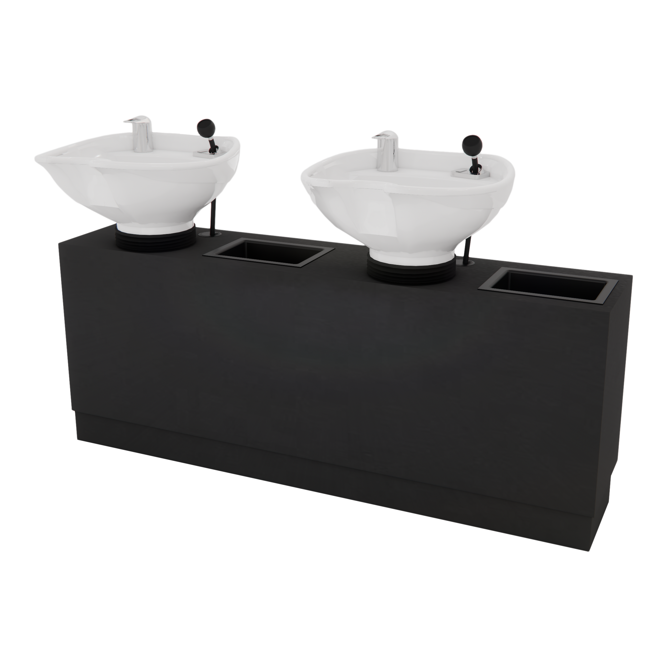 Frost Double Backwash Unit with Bottle Wells and Tilt Bowls