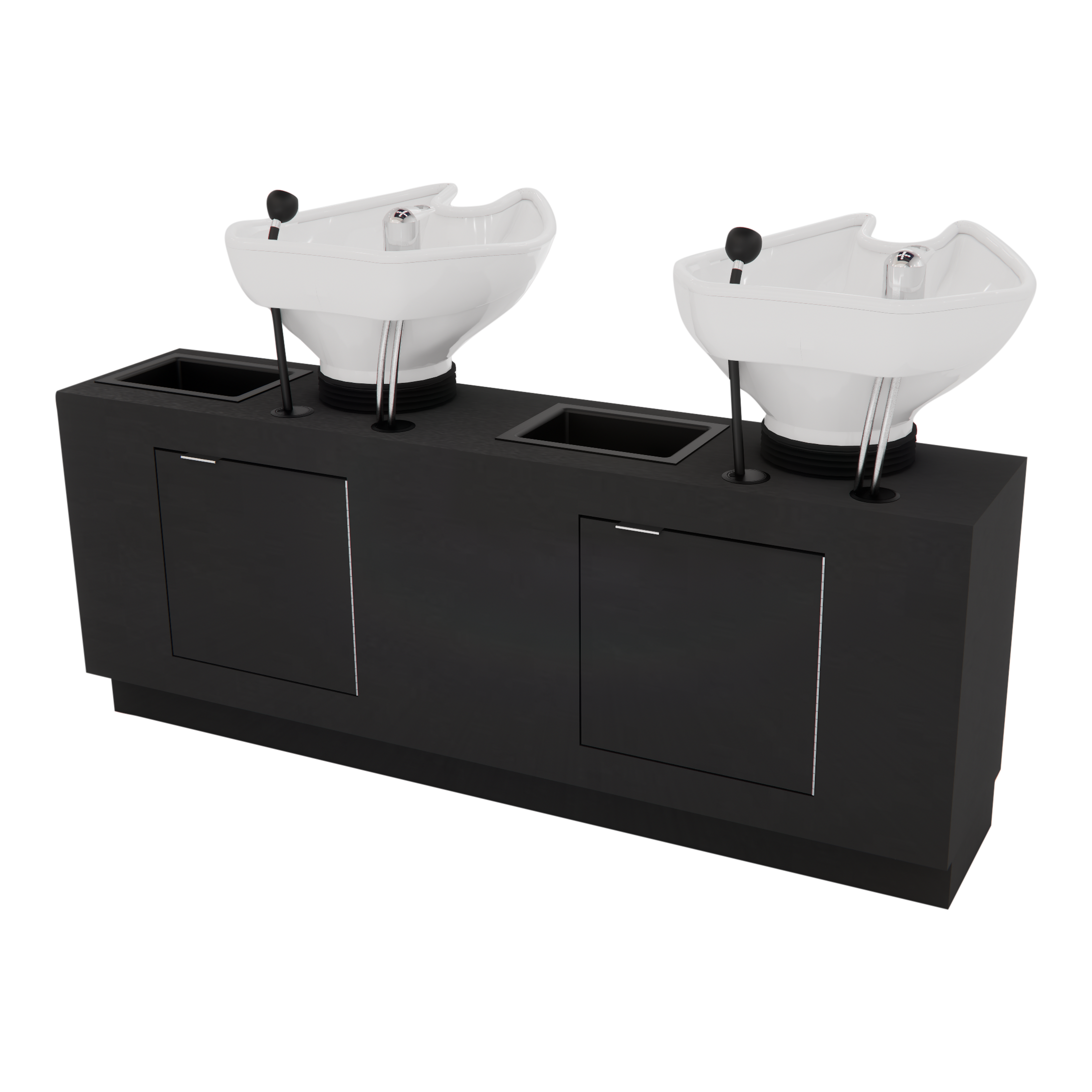 Frost Double Backwash Unit with Bottle Wells and Tilt Bowls