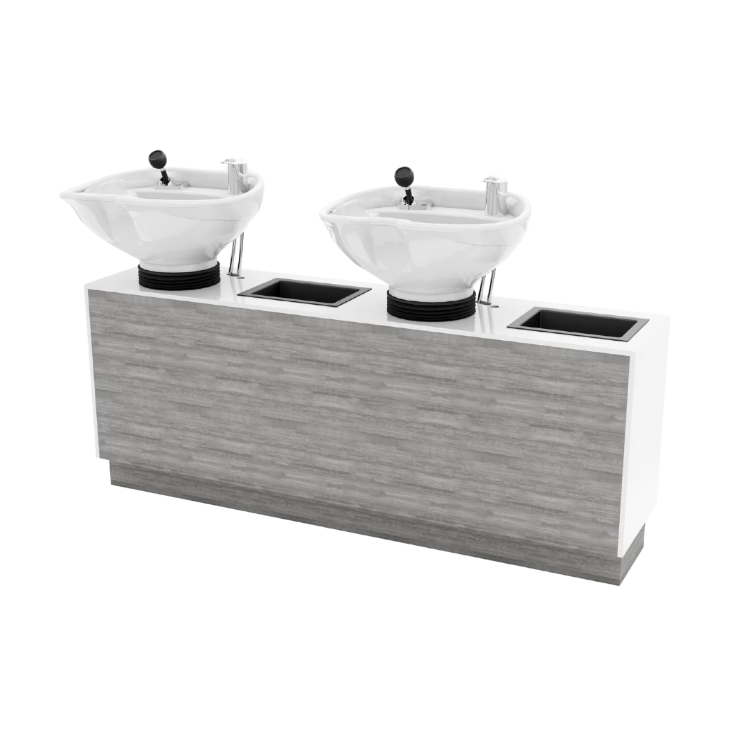 Glo Double Shampoo Backwash with Solid Surface Waterfall Top