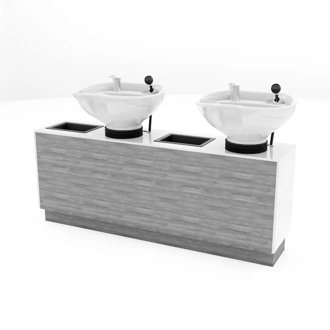 Glo Double Shampoo Backwash with Solid Surface Waterfall Top