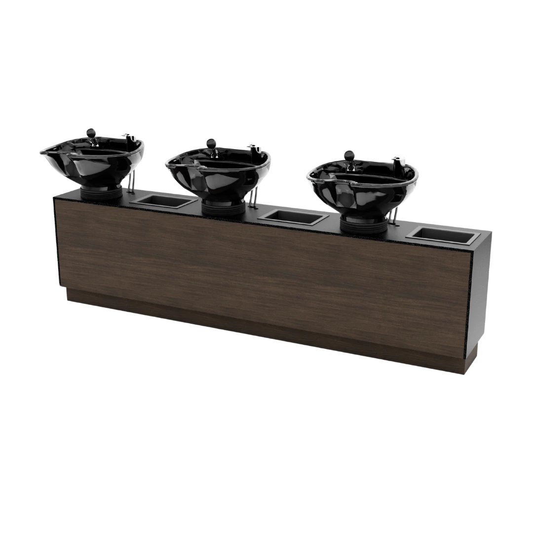 Glo Triple Shampoo Backwash with Solid Surface Waterfall Top