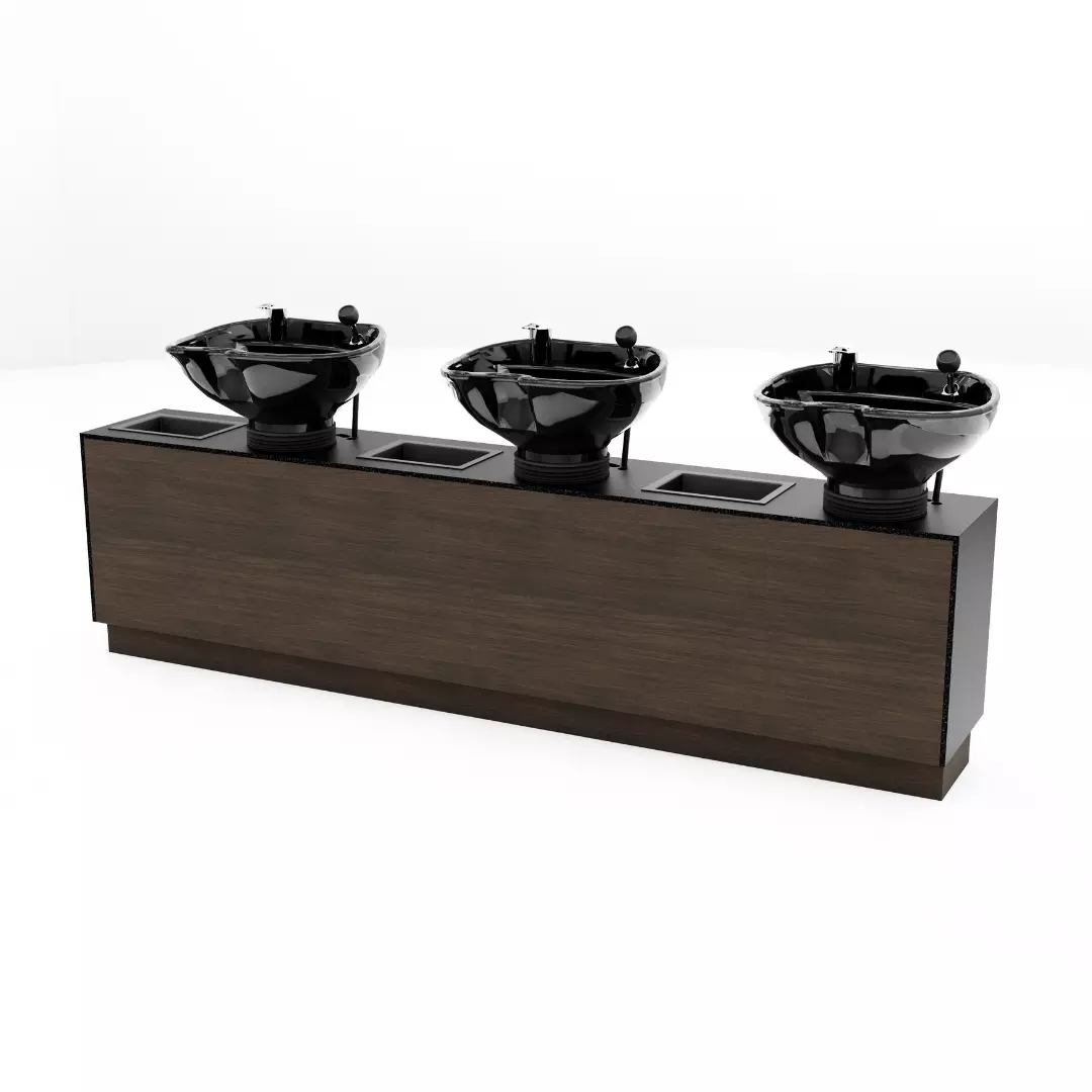 Glo Triple Shampoo Backwash with Solid Surface Waterfall Top