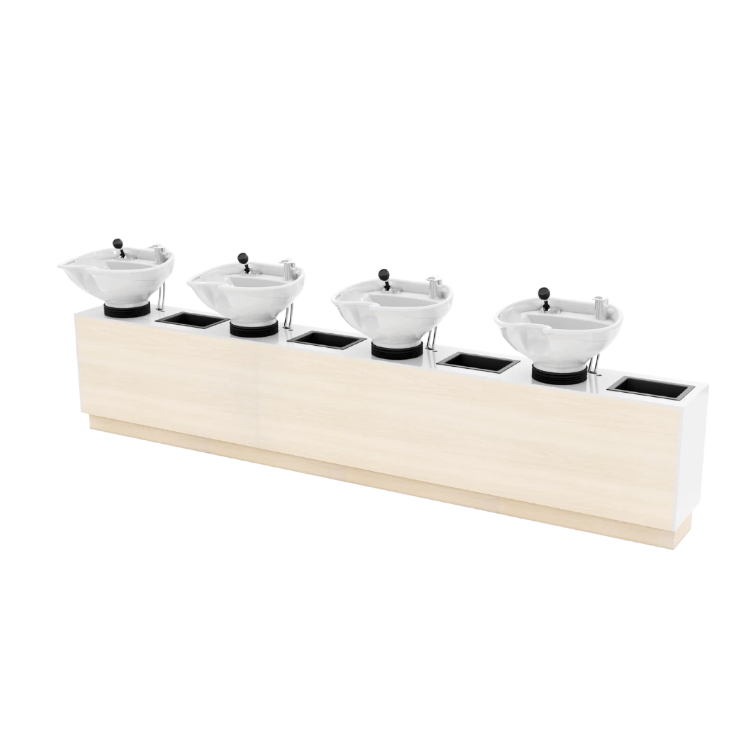 Glo Quad Shampoo Backwash with Solid Surface Waterfall Top