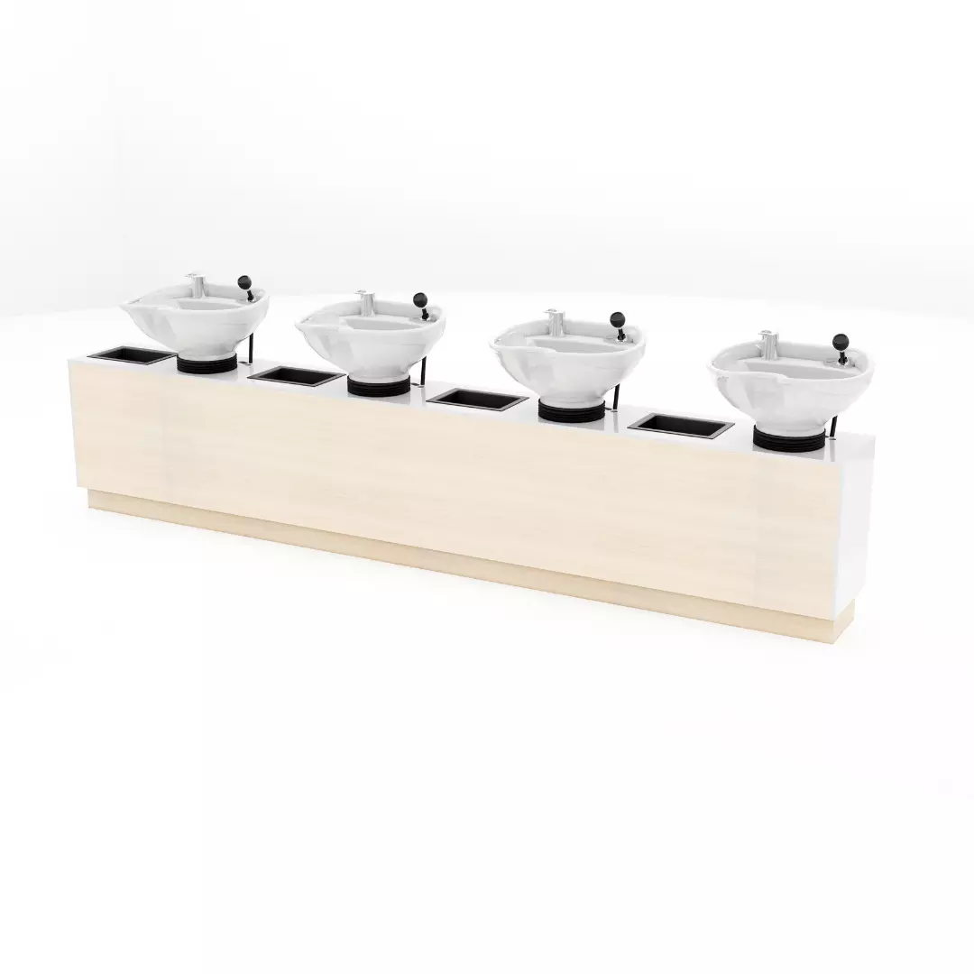 Glo Quad Shampoo Backwash with Solid Surface Waterfall Top