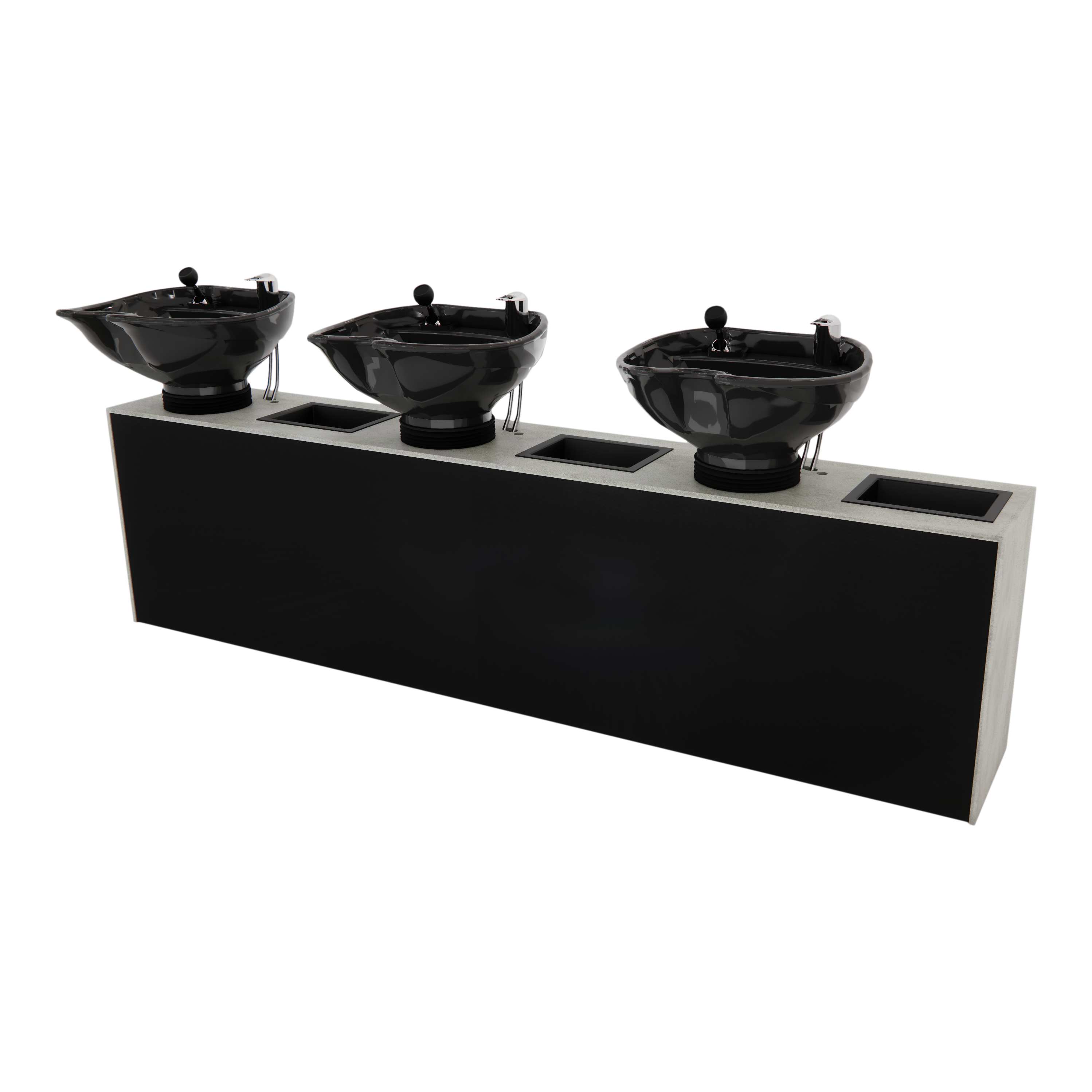 Glo Triple Shampoo Backwash with Solid Surface Waterfall Top