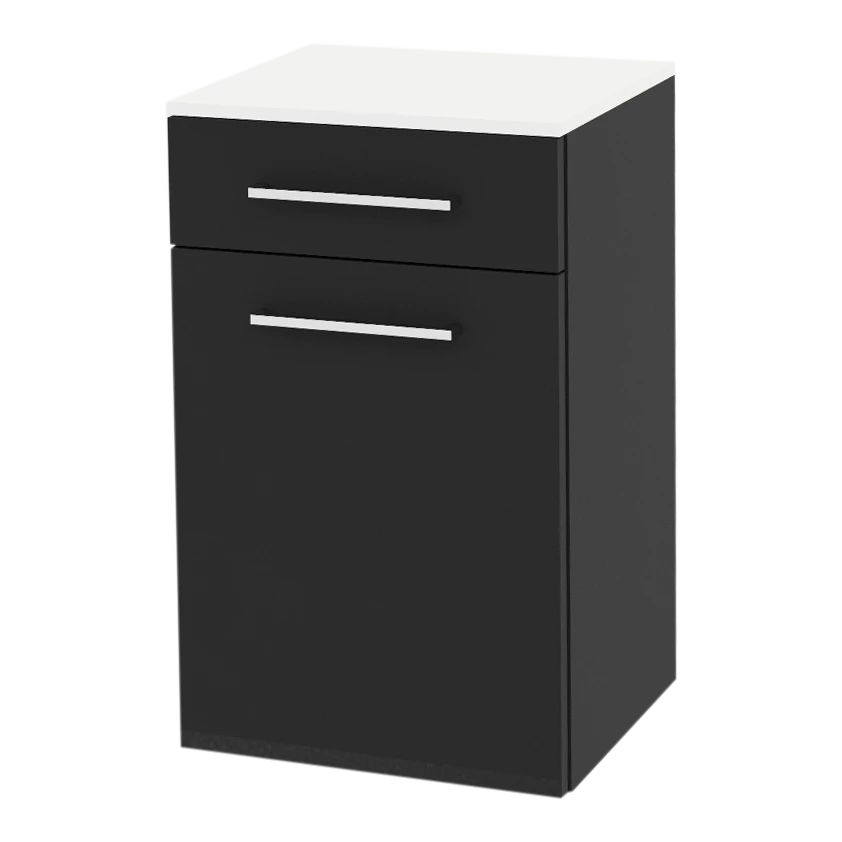 Glo Wall Mount Styling Station with Tilt-out Appliance Holder and Solid Surface Countertop (Cabinet Only)