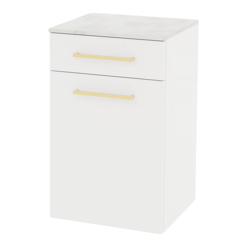 Glo Wall Mount Styling Station with Tilt-out Appliance Holder and Solid Surface Countertop (Cabinet Only)