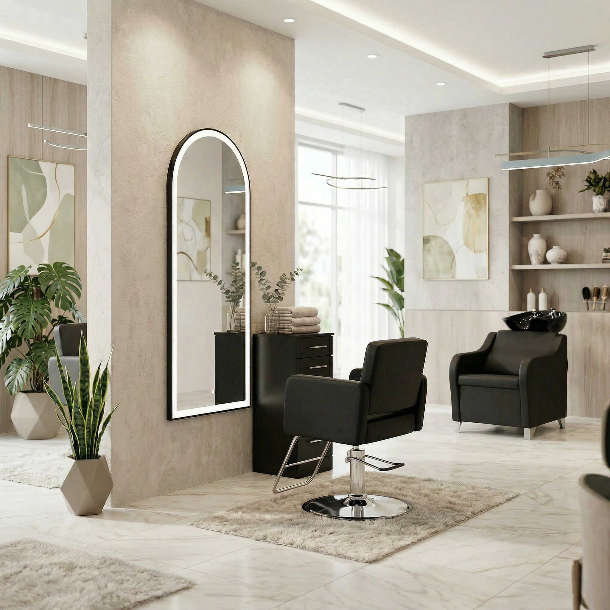 Salon Package C - Single Operator - Rococo Mobile Station, Atticus Styling Chair and Malia Shampoo Shuttle