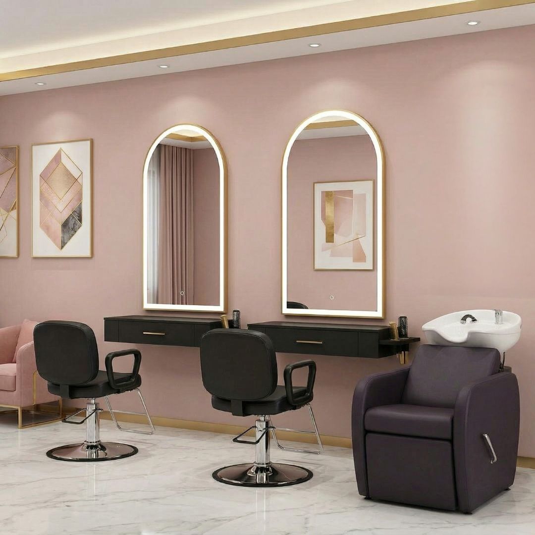 Salon Package H - Double Operator - Nova Wall Mount Station, Westfall Styling Chair, Paloma Shampoo Shuttle