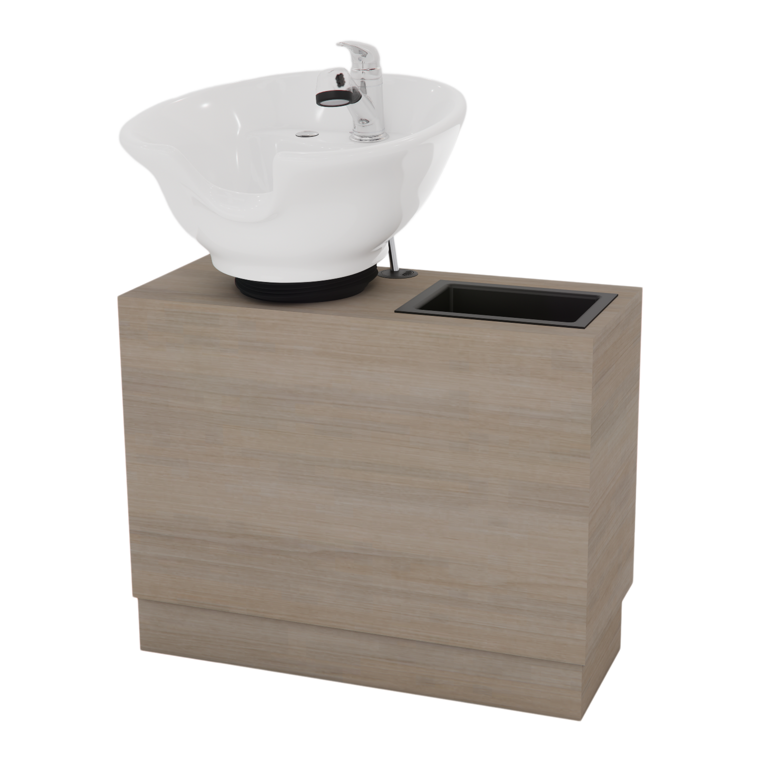 Rococo Single Shampoo Cabinet with Bottle Well and Tilt Bowl