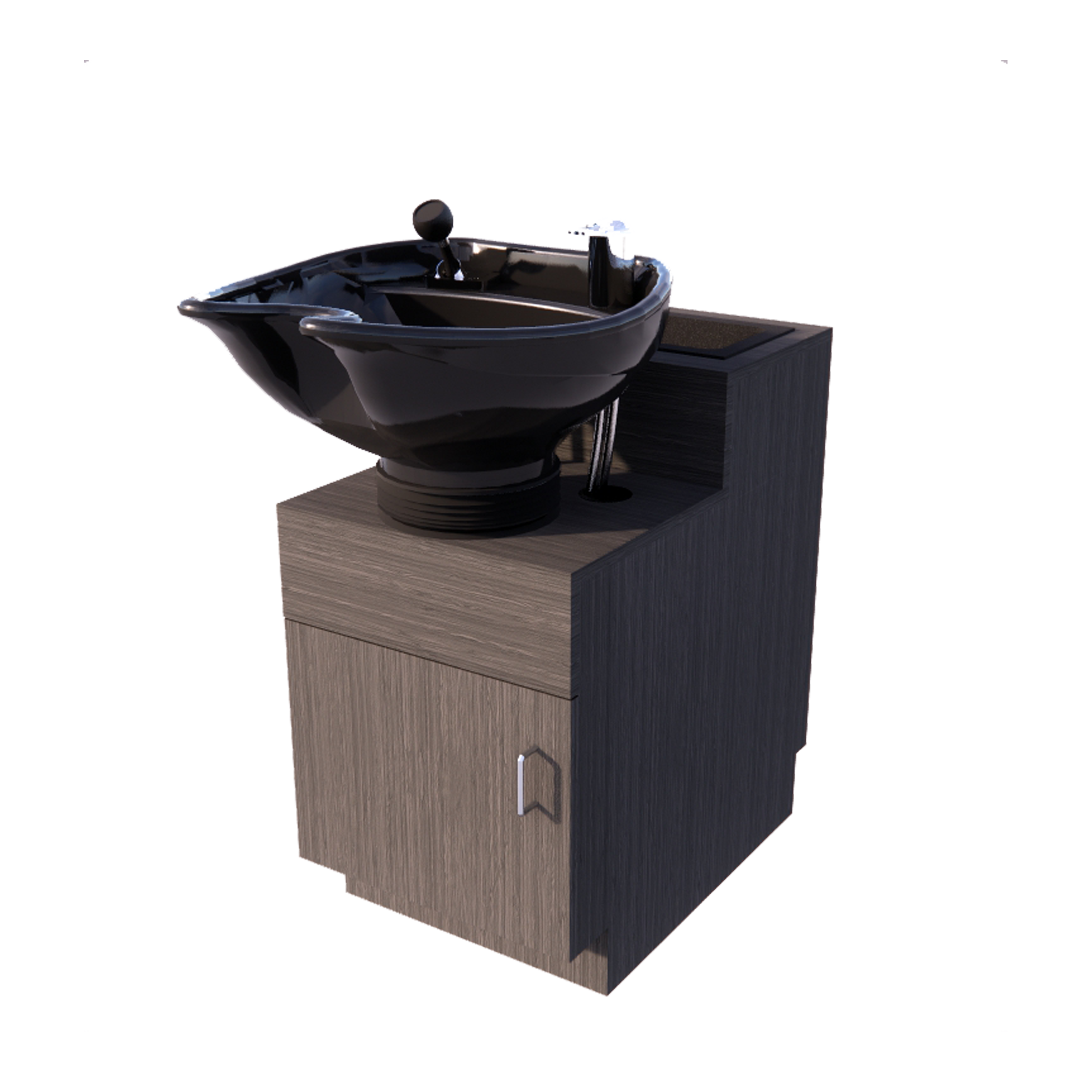 Reflections Side Wash Shampoo Cabinet with Tilt Bowl