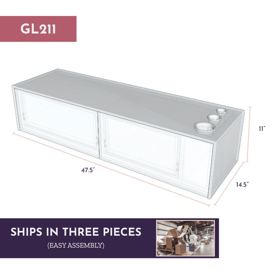 Glo Wall Mount Styling Station with Nestled Appliance Holder and Black Rectangle Westin Mirror