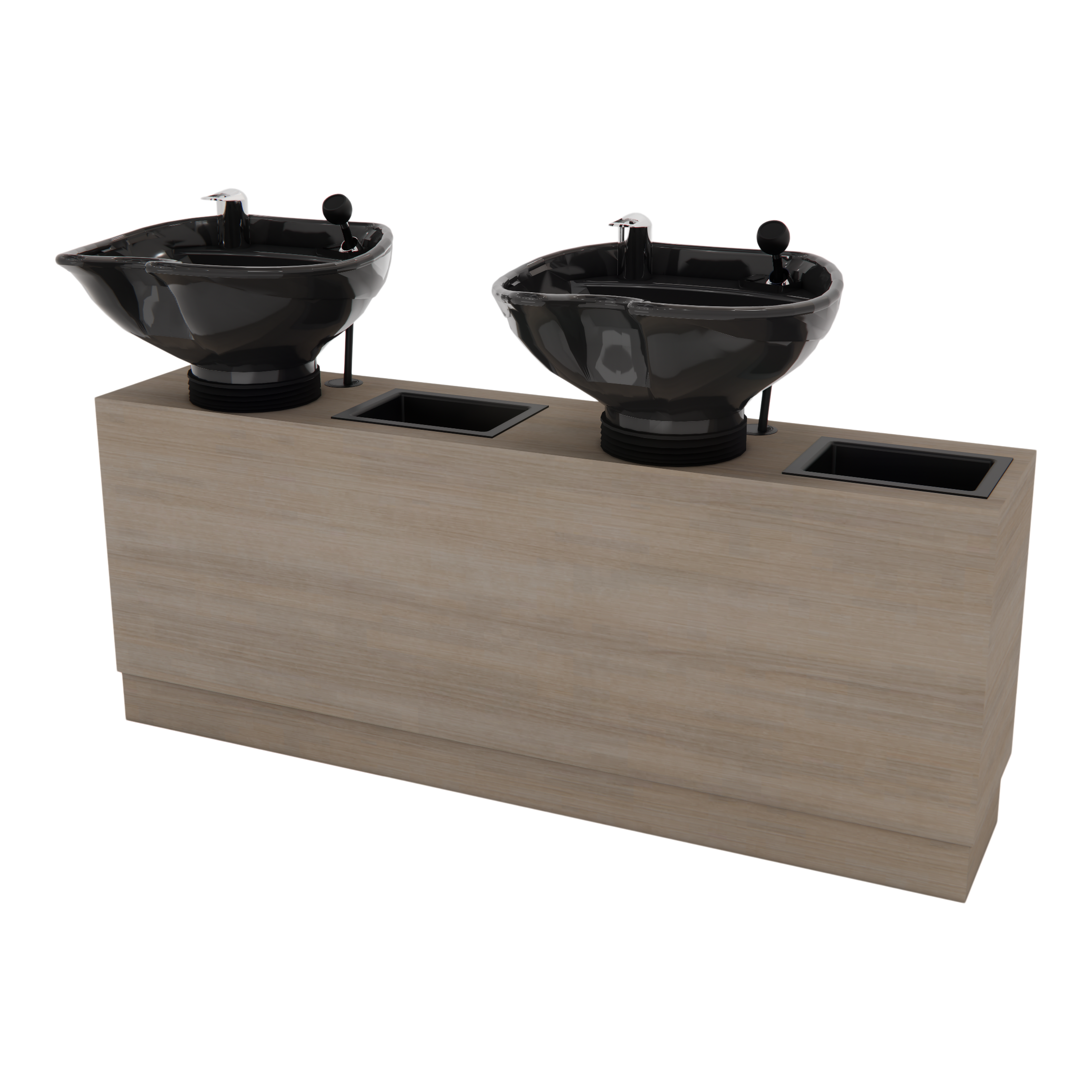 Frost Double Backwash Unit with Bottle Wells and Tilt Bowls