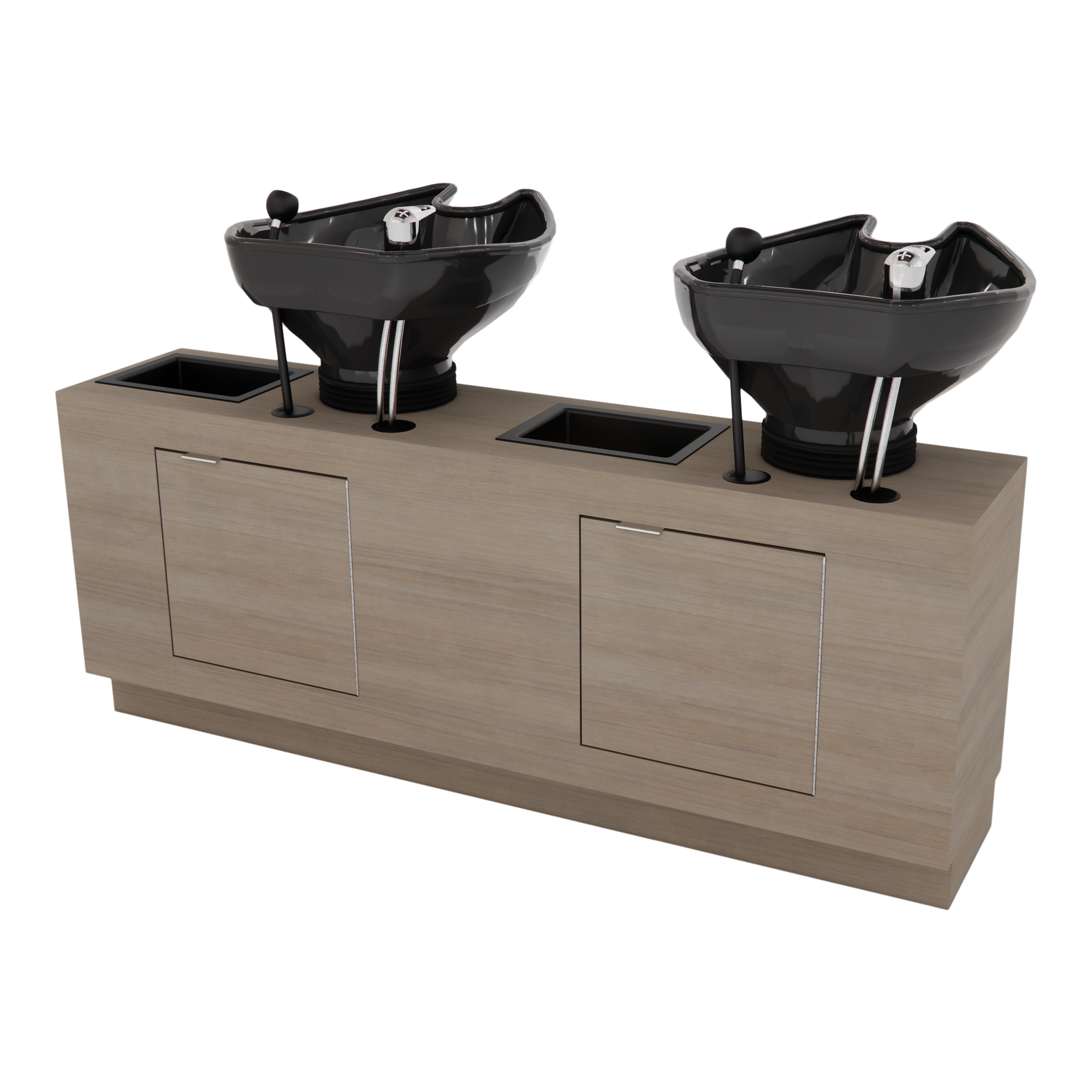 Frost Double Backwash Unit with Bottle Wells and Tilt Bowls