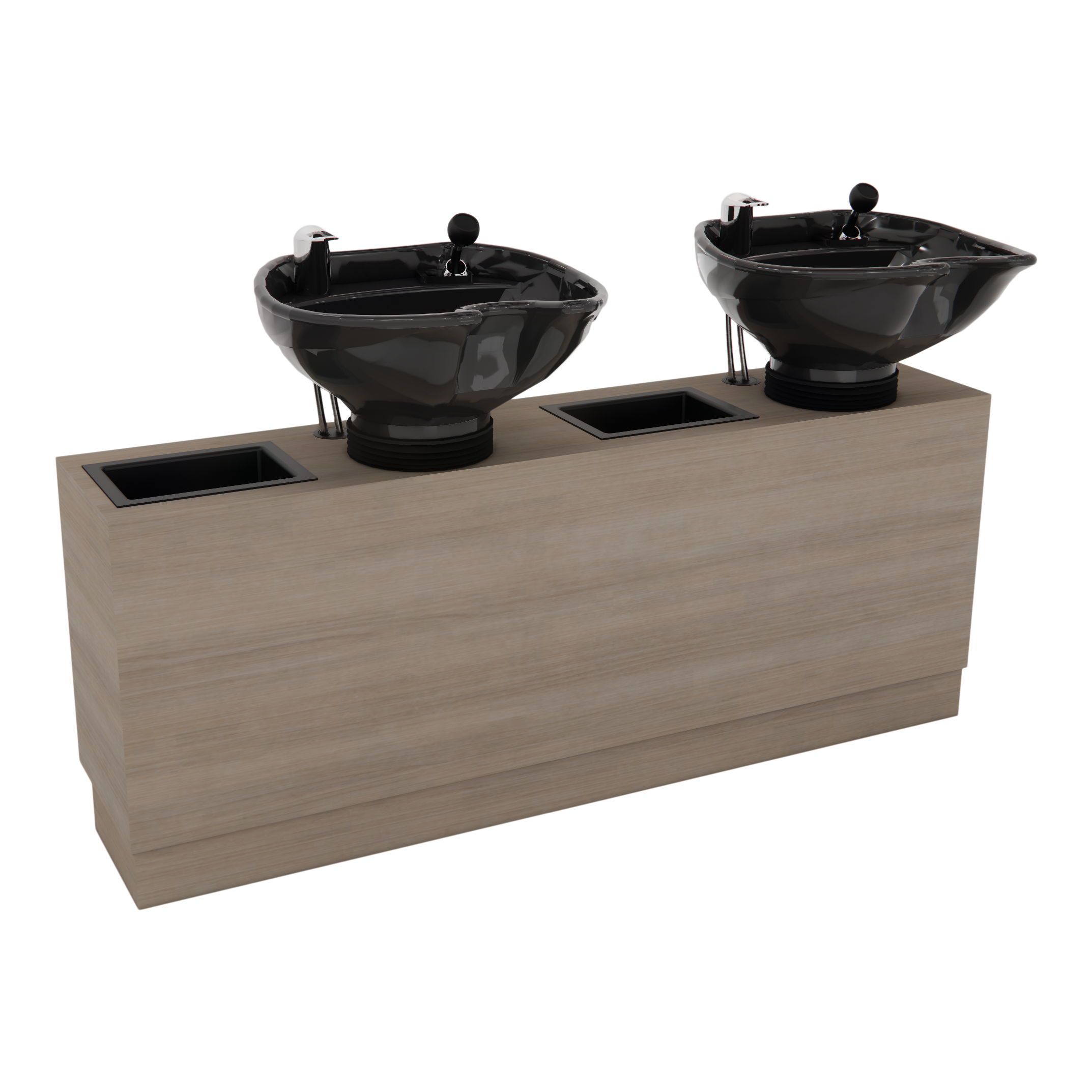 Frost Double Backwash Unit with Bottle Wells and Tilt Bowls