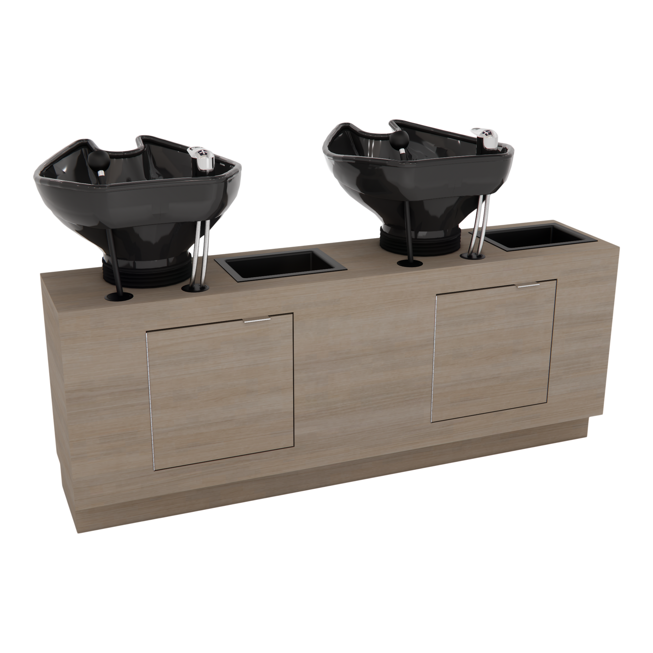 Frost Double Backwash Unit with Bottle Wells and Tilt Bowls