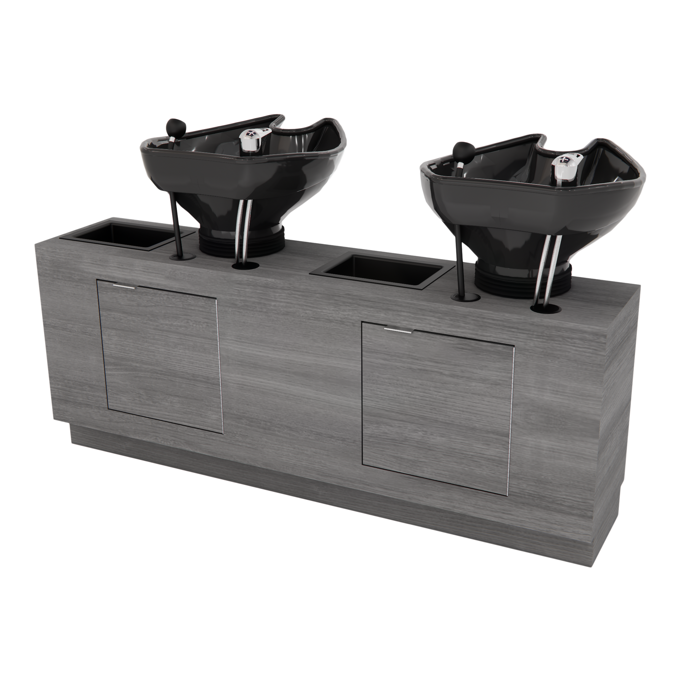 Frost Double Backwash Unit with Bottle Wells and Tilt Bowls