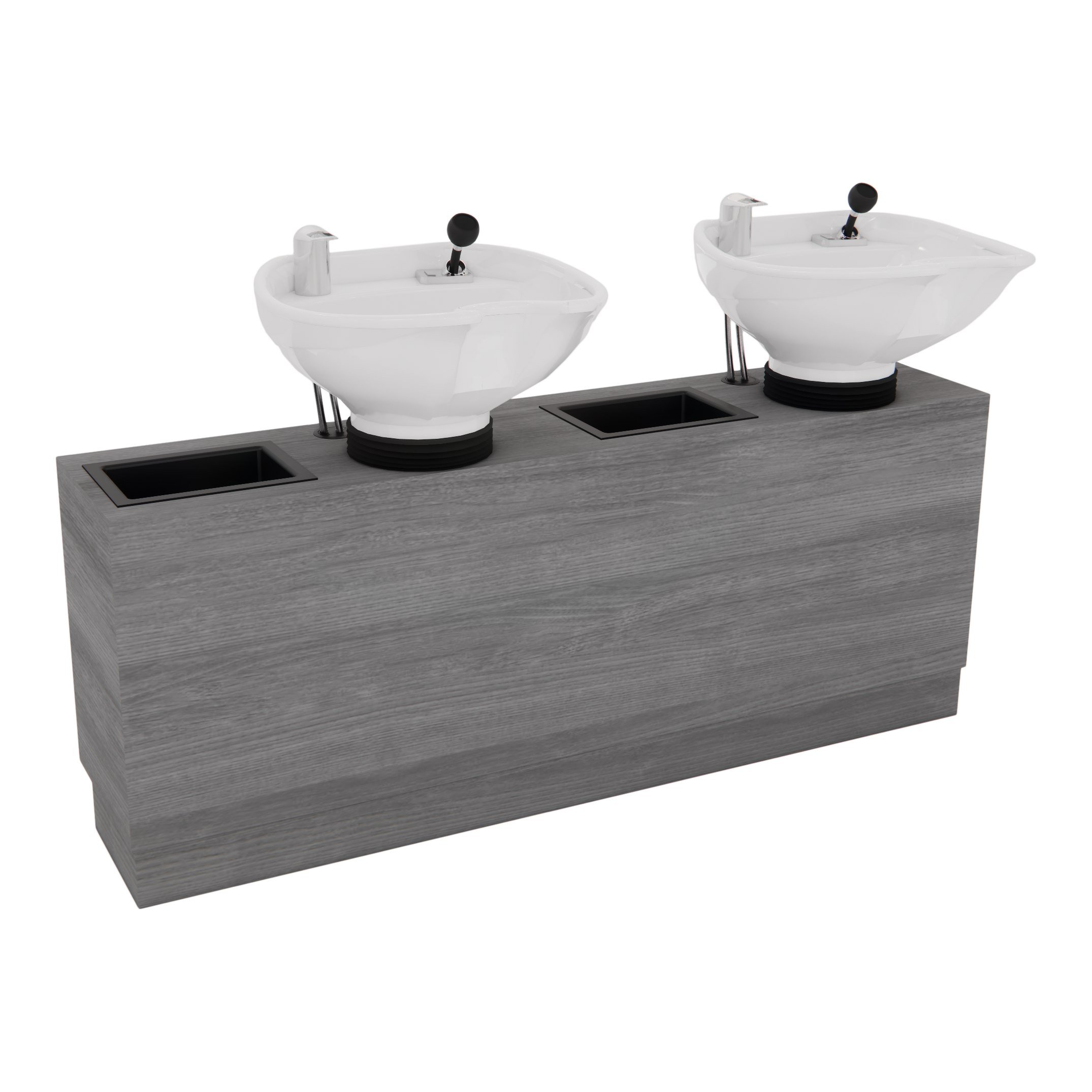 Frost Double Backwash Unit with Bottle Wells and Tilt Bowls