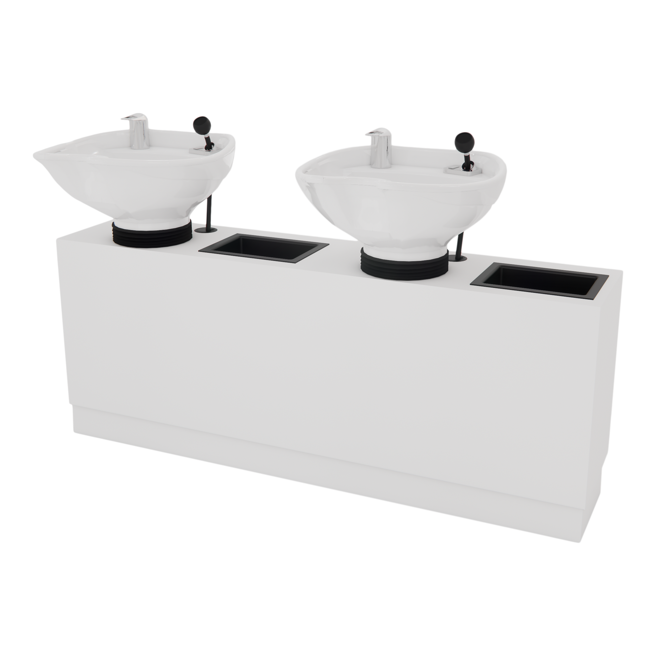 Frost Double Backwash Unit with Bottle Wells and Tilt Bowls