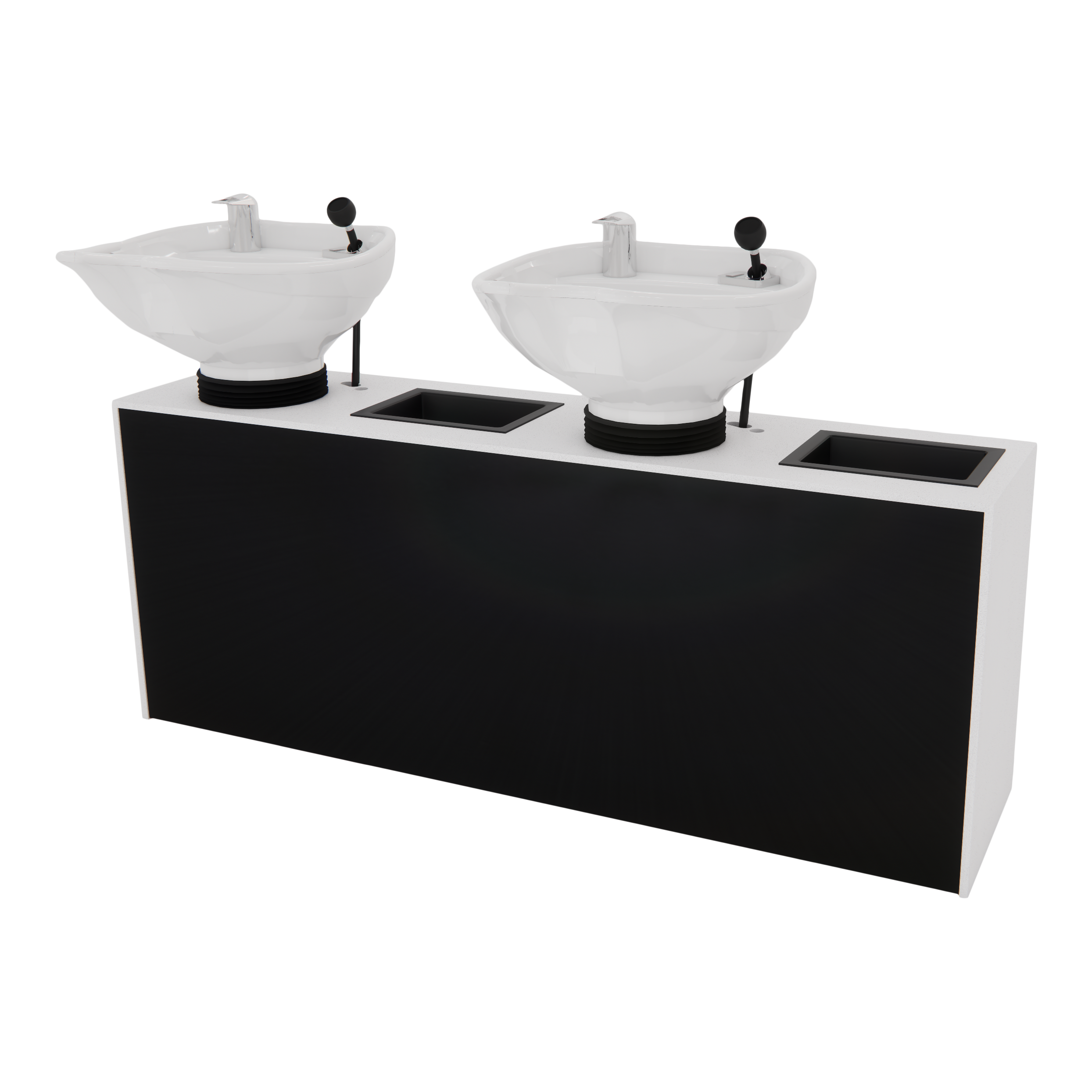 Glo Double Shampoo Backwash with Solid Surface Waterfall Top