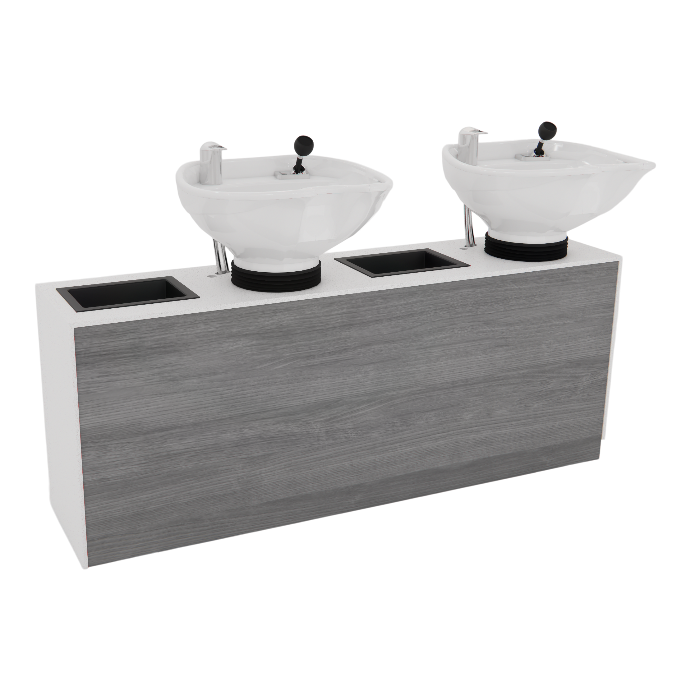 Glo Double Shampoo Backwash with Solid Surface Waterfall Top