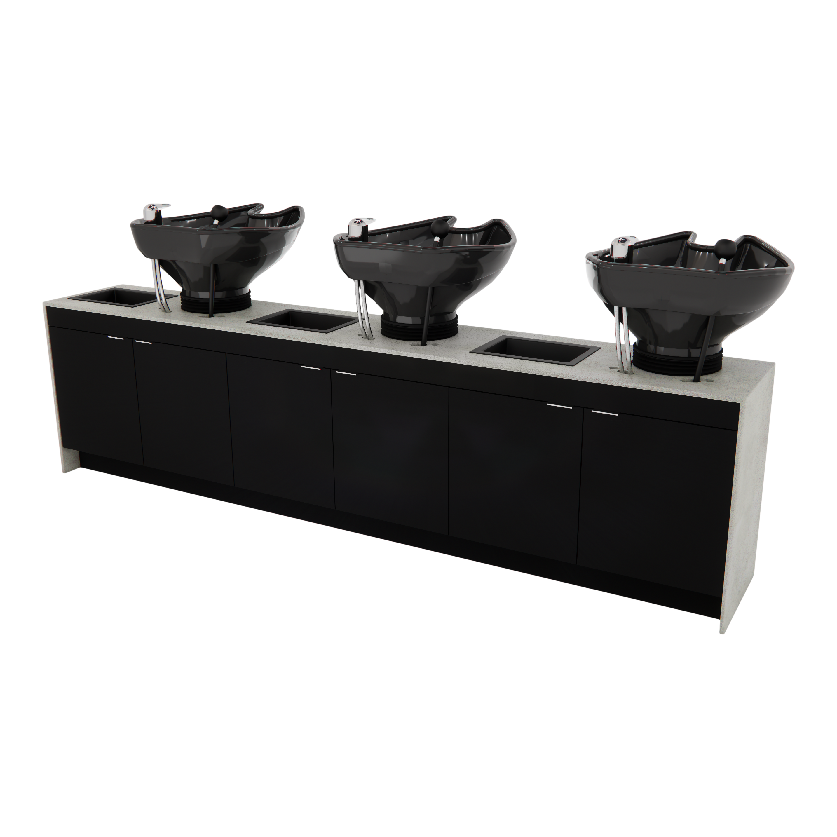 Glo Triple Shampoo Backwash with Solid Surface Waterfall Top