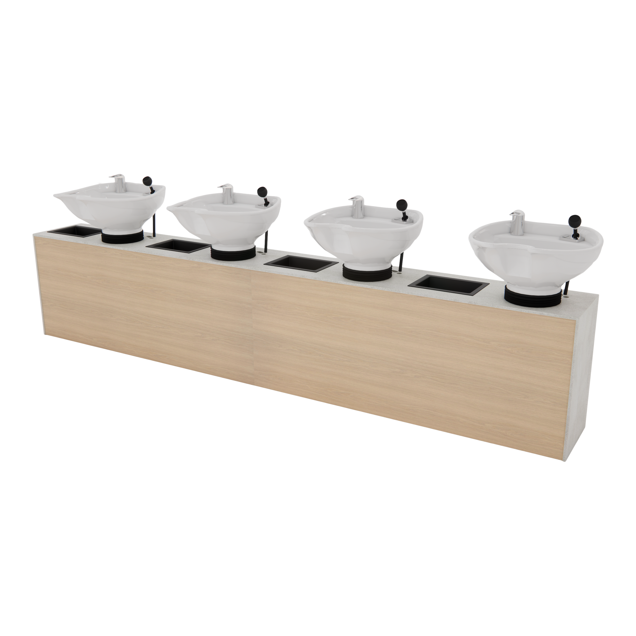 Glo Quad Shampoo Backwash with Solid Surface Waterfall Top