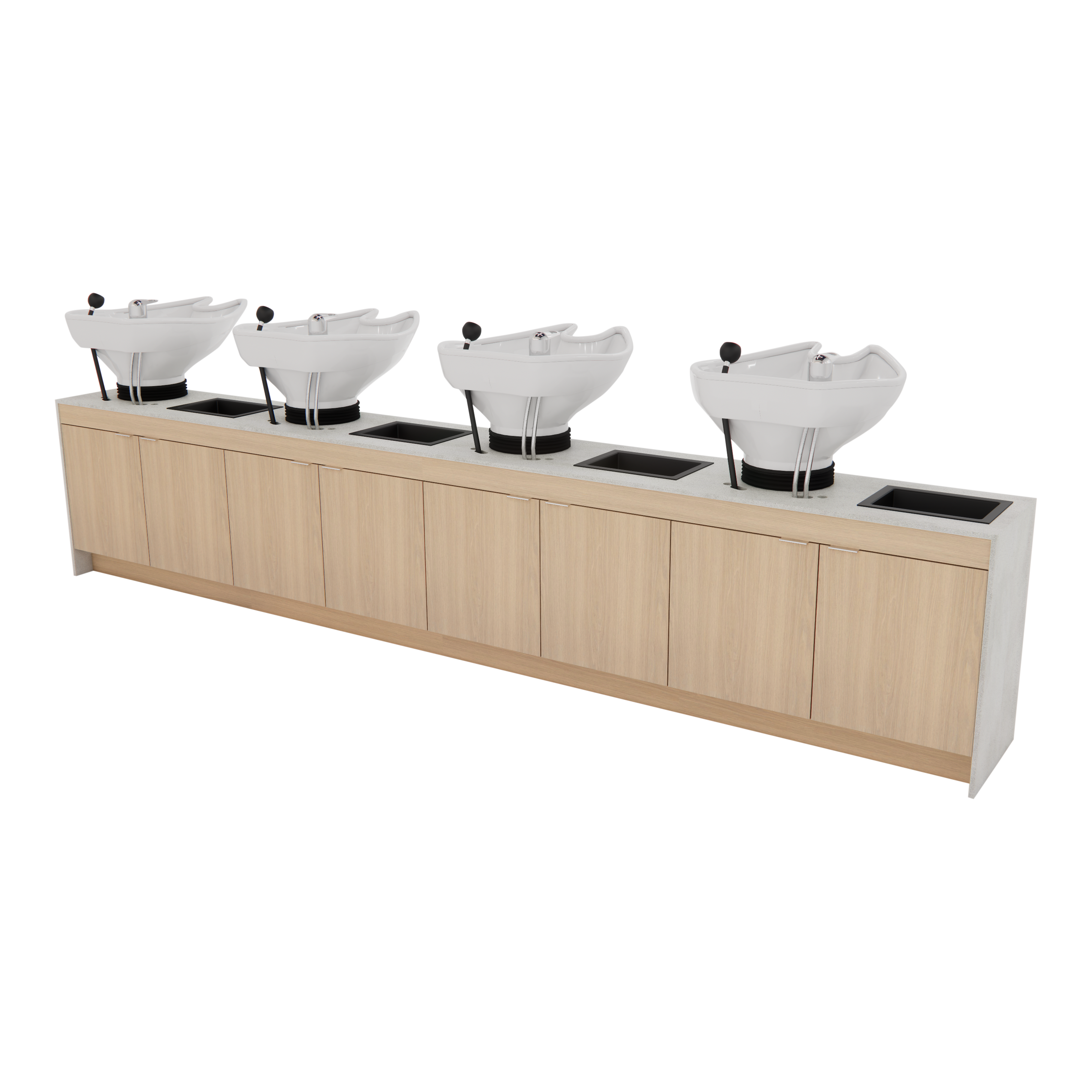 Glo Quad Shampoo Backwash with Solid Surface Waterfall Top