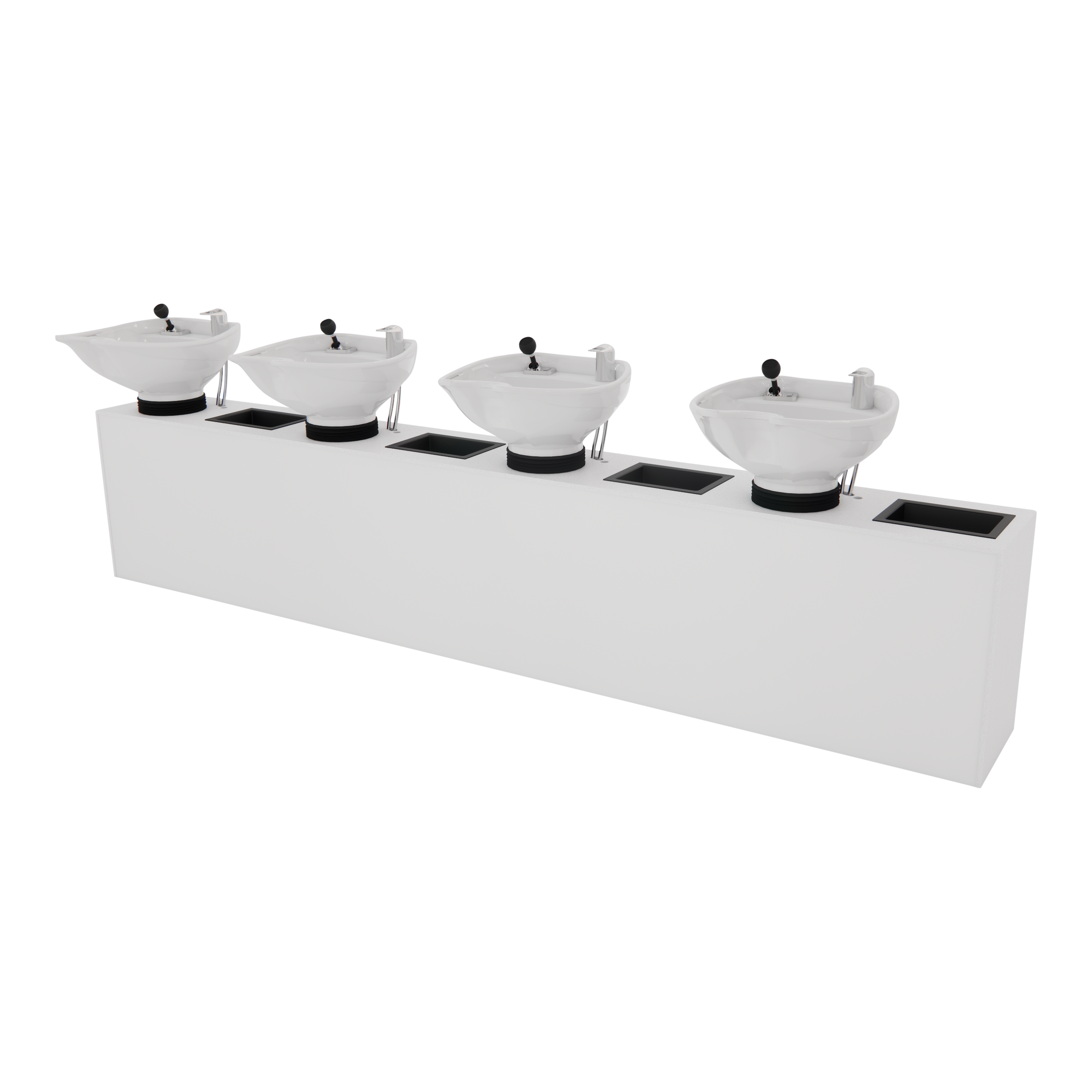 Glo Quad Shampoo Backwash with Solid Surface Waterfall Top