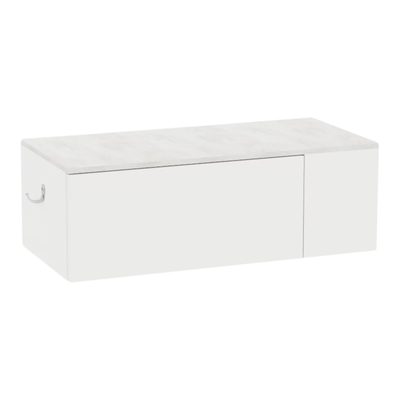 Glo Wall Mount Styling Station with Concealed Appliance Holder and Solid Surface Countertop (Cabinet Only)