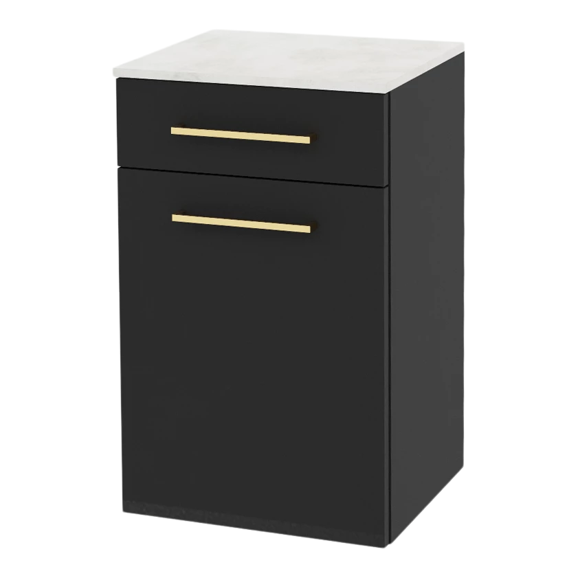 Glo Wall Mount Styling Station with Tilt-out Appliance Holder and Solid Surface Countertop (Cabinet Only)