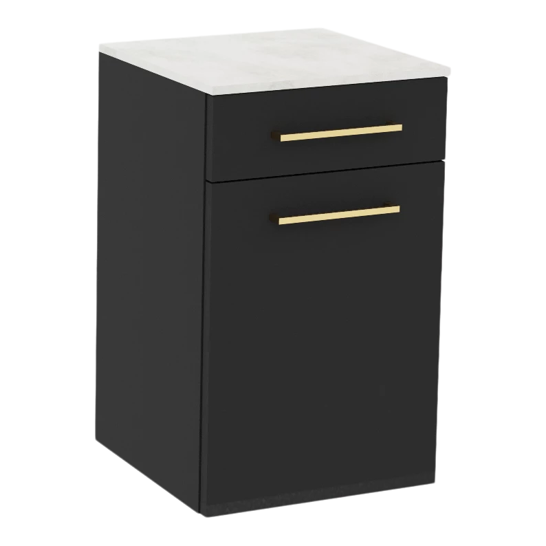 Glo Wall Mount Styling Station with Tilt-out Appliance Holder and Solid Surface Countertop (Cabinet Only)