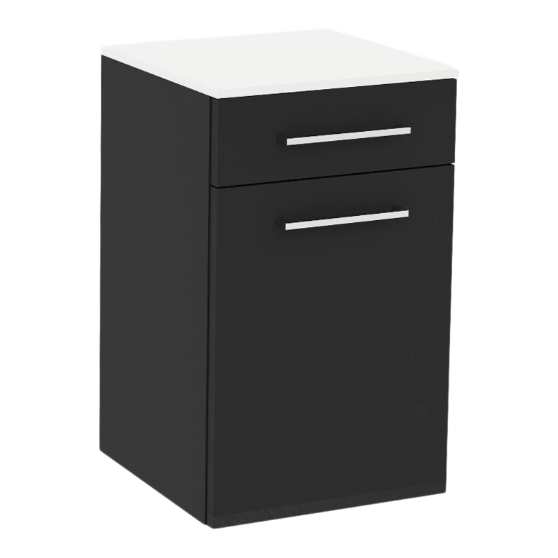 Glo Wall Mount Styling Station with Tilt-out Appliance Holder and Solid Surface Countertop (Cabinet Only)