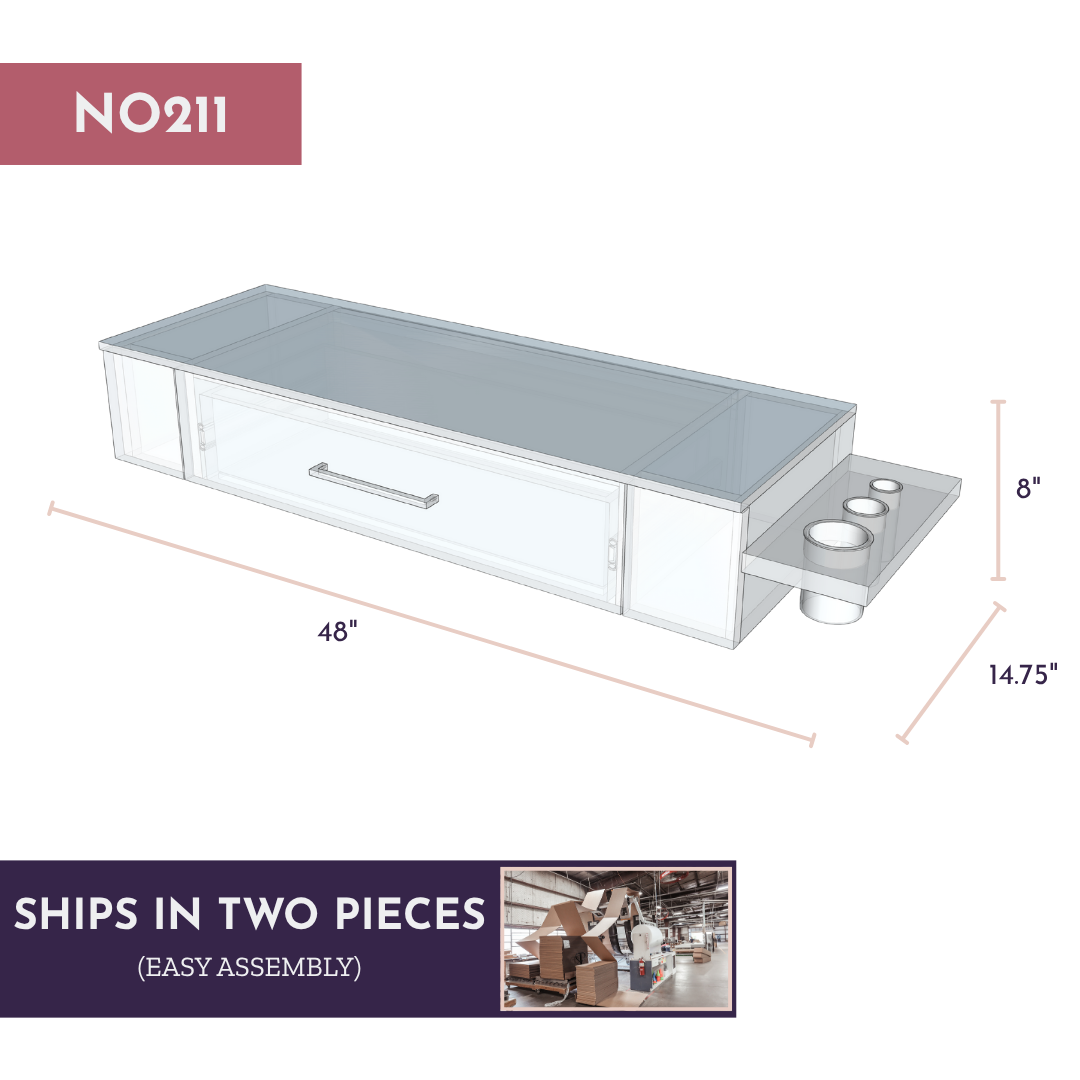 Nova Wall Mount Styling Station with Side-Mount Appliance Holder and Illuminate LED Mirror