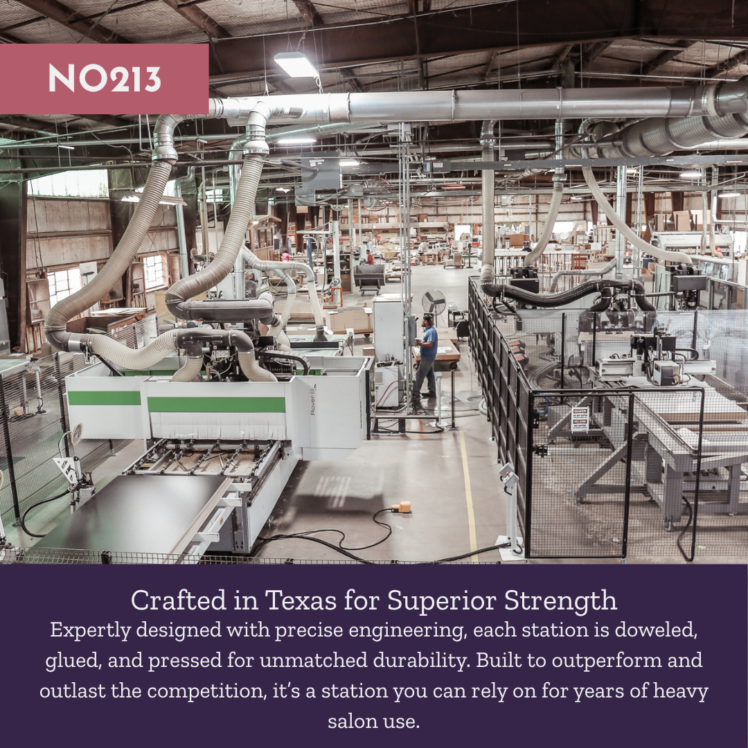 Nova Combo Wall Mount Styling Station with Side-Mount Appliance Holder and Black Arch Paloma Mirror