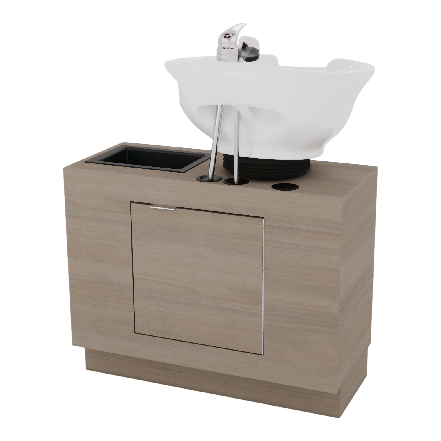 Rococo Single Shampoo Cabinet with Bottle Well and Tilt Bowl