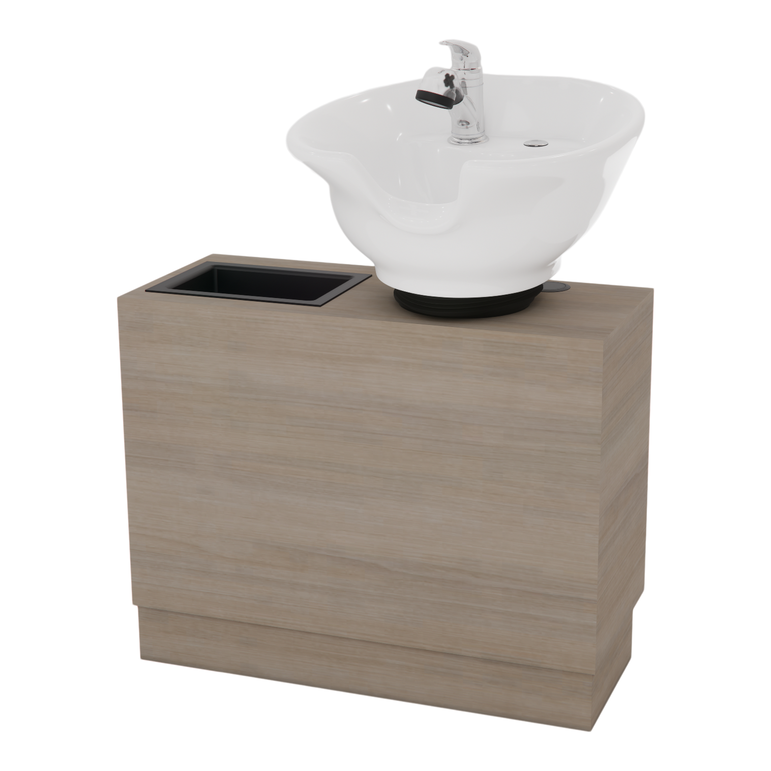 Rococo Single Shampoo Cabinet with Bottle Well and Tilt Bowl