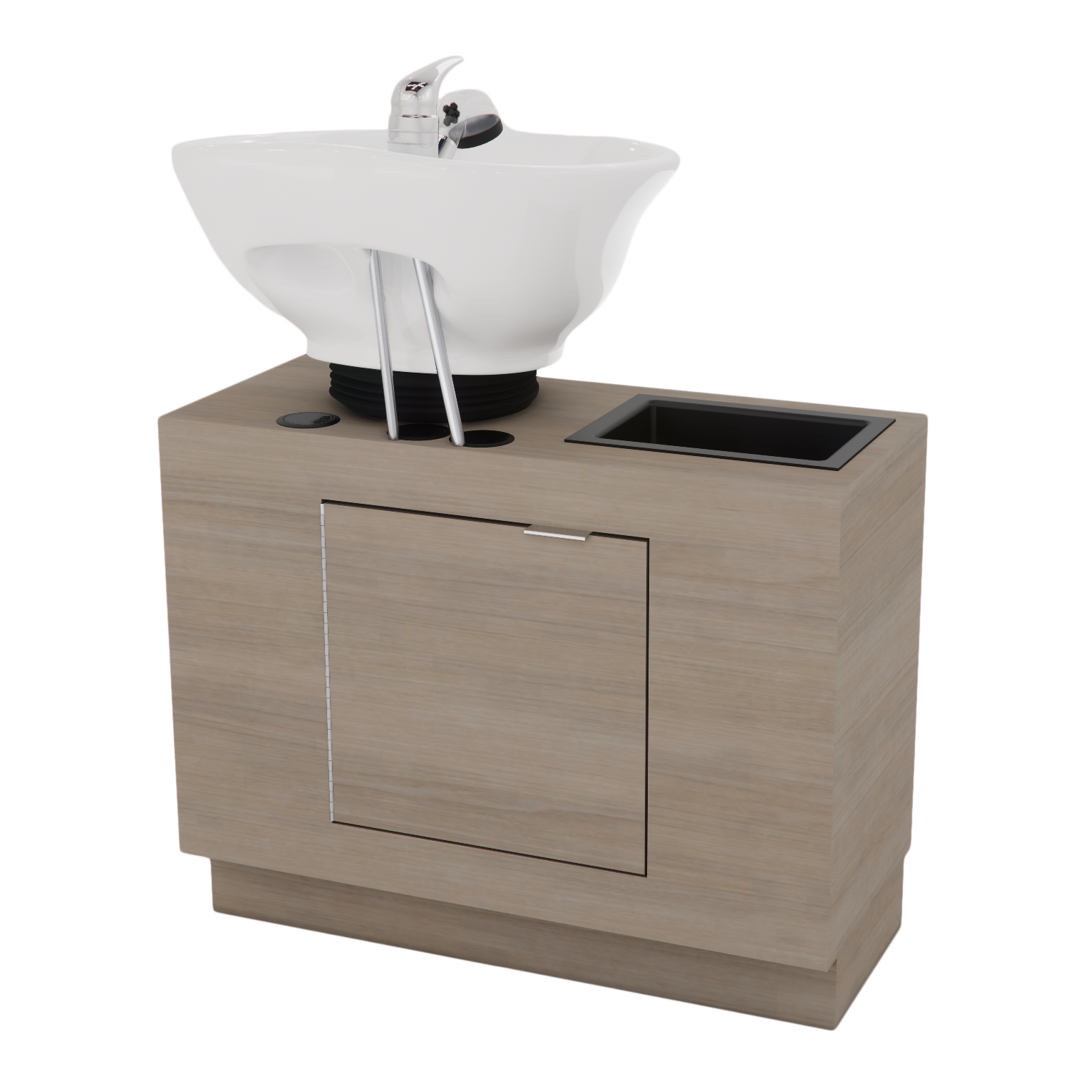 Rococo Single Shampoo Cabinet with Bottle Well and Tilt Bowl