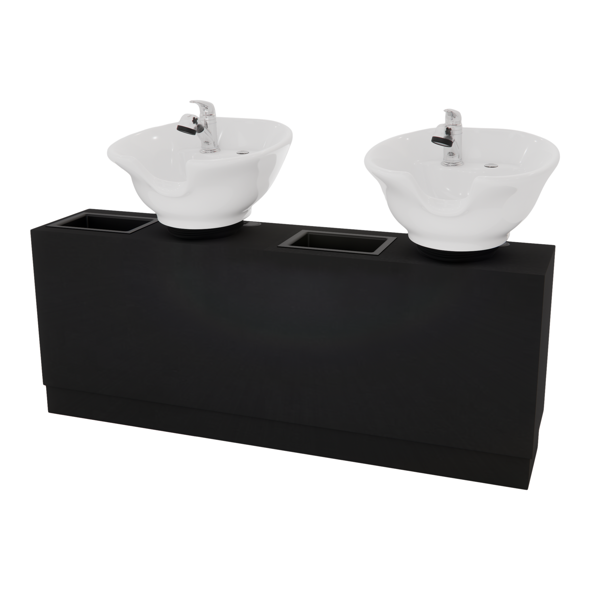 Rococo Double Shampoo Cabinet with Bottle Wells and Tilt Bowls