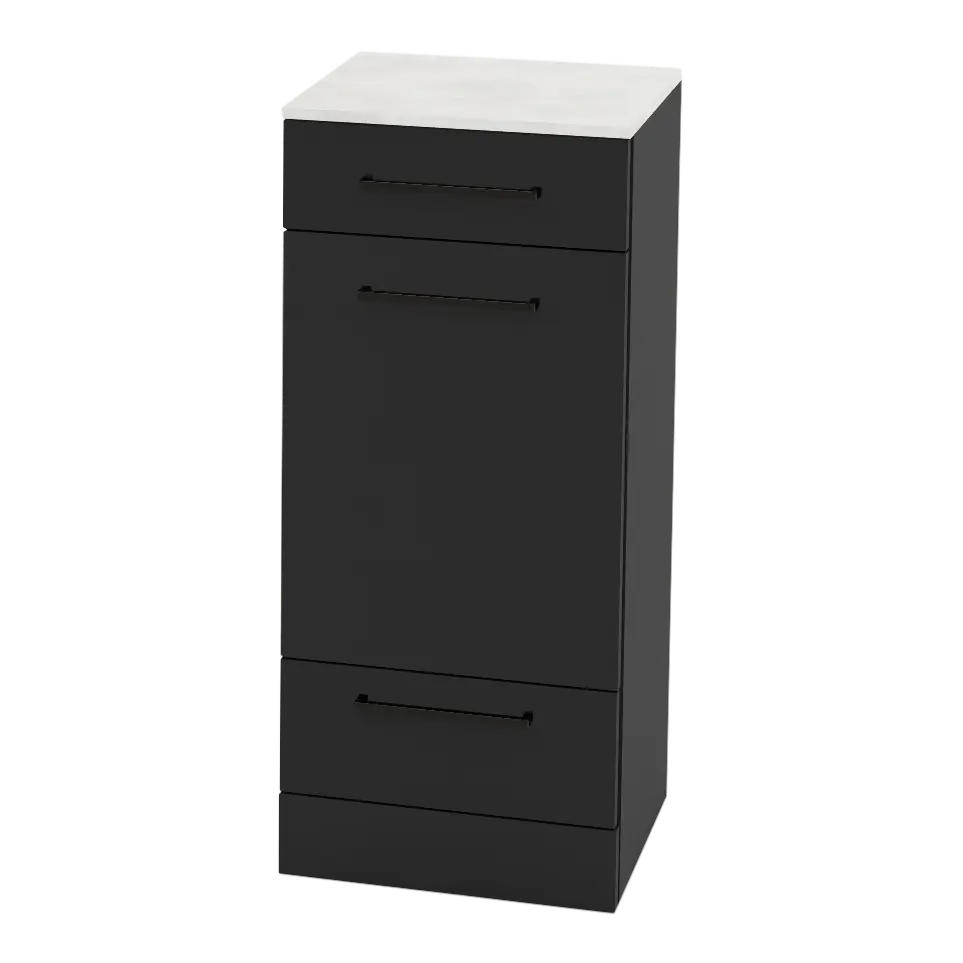 Rococo Mobile Styling Station with Tilt-out Appliance Holder and Solid Surface Countertop (Cabinet Only)