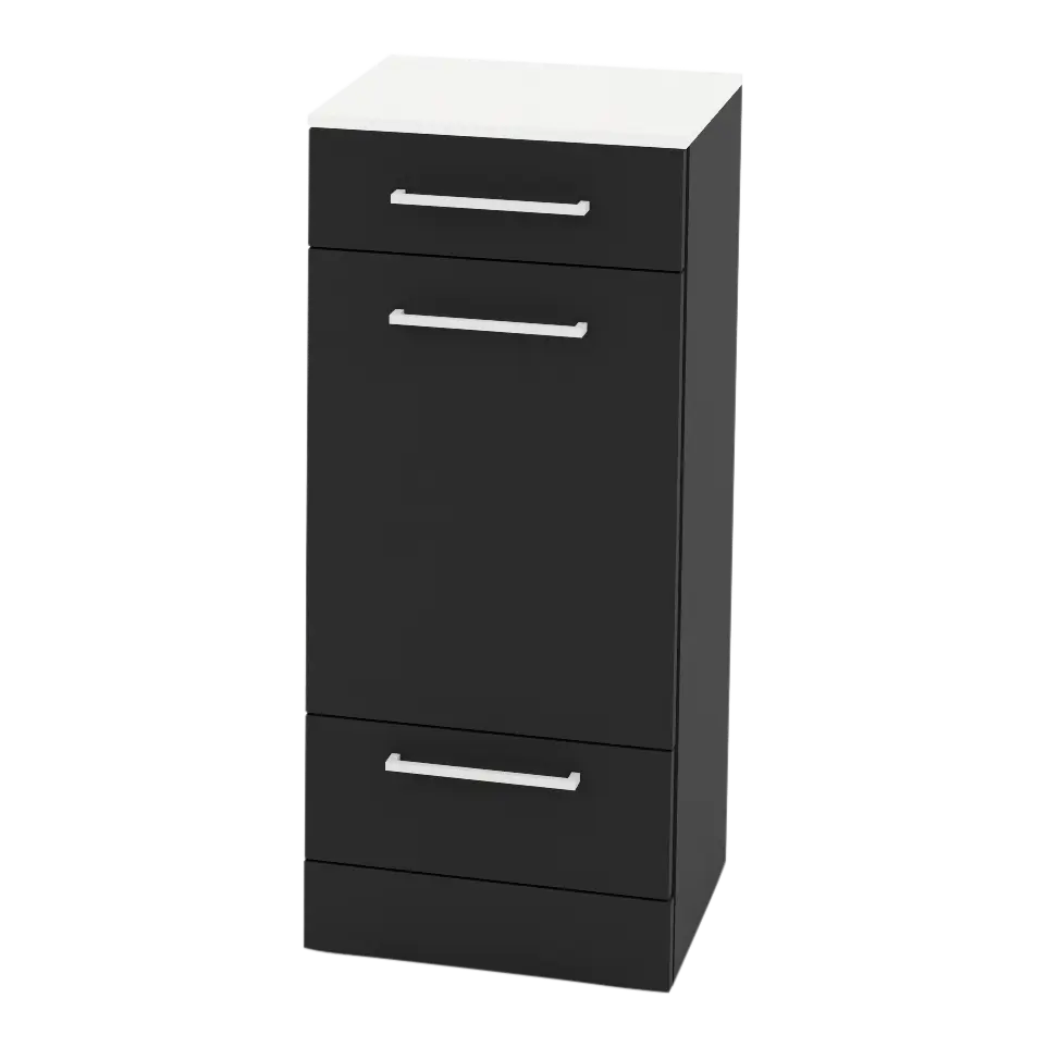 Rococo Mobile Styling Station with Tilt-out Appliance Holder and Solid Surface Countertop (Cabinet Only)