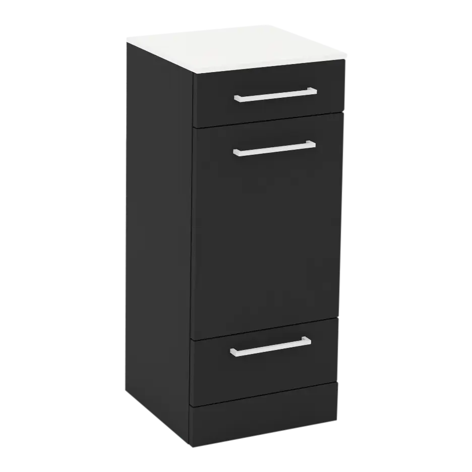 Rococo Mobile Styling Station with Tilt-out Appliance Holder and Solid Surface Countertop (Cabinet Only)