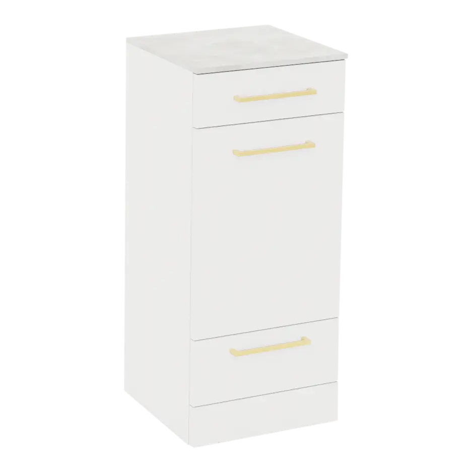 Rococo Mobile Styling Station with Tilt-out Appliance Holder and Solid Surface Countertop (Cabinet Only)