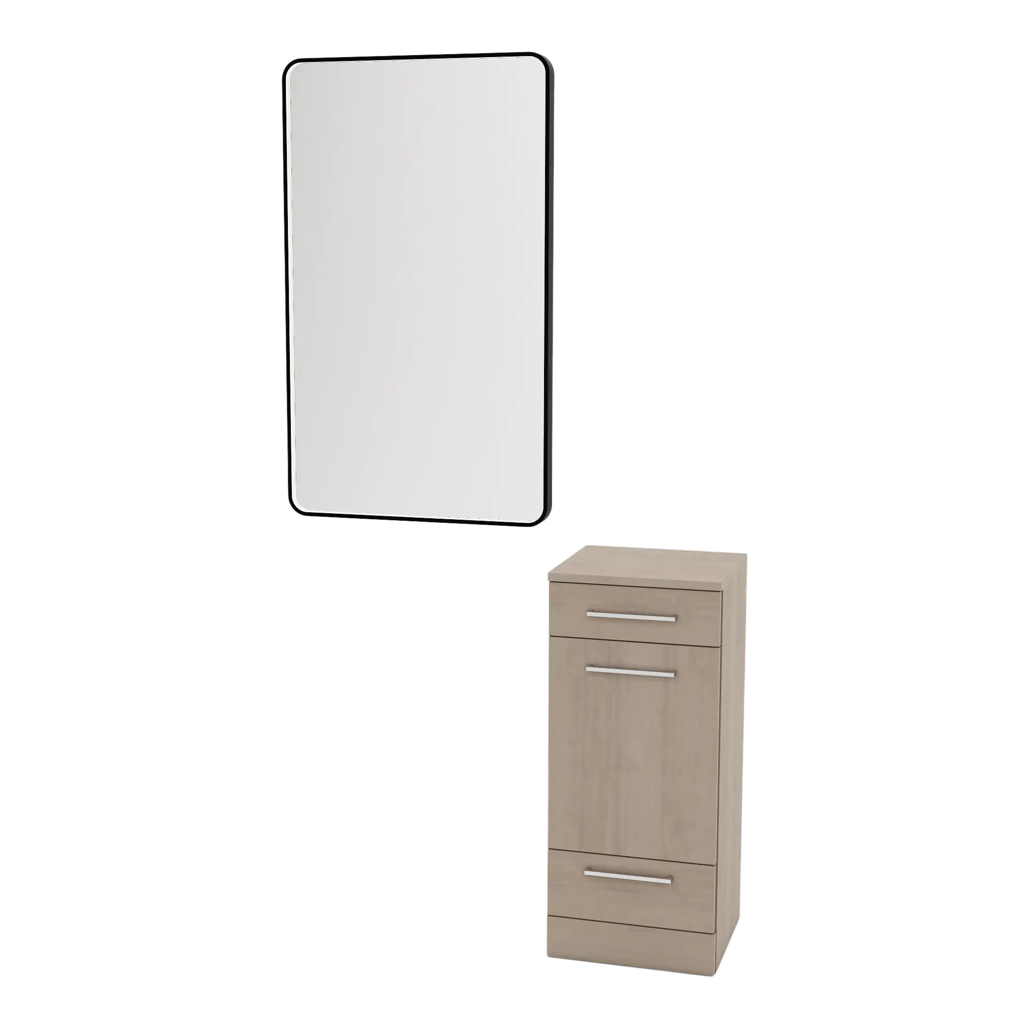 Rococo Mobile Styling Station with Tilt-out Appliance Holder and Black Rectangle Westin Mirror