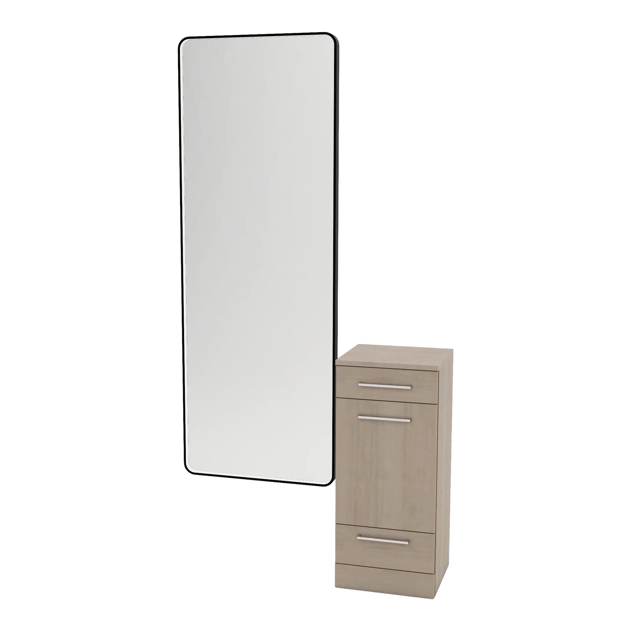 Rococo Mobile Styling Station with Tilt-out Appliance Holder and Black Full-Length Rectangle Westin Mirror