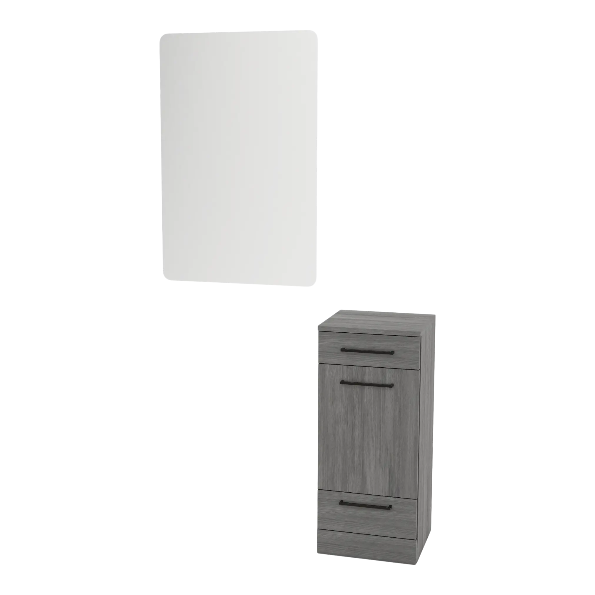 Rococo Mobile Styling Station with Tilt-out Appliance Holder and White Rectangle Illuminate Back Lit Mirror