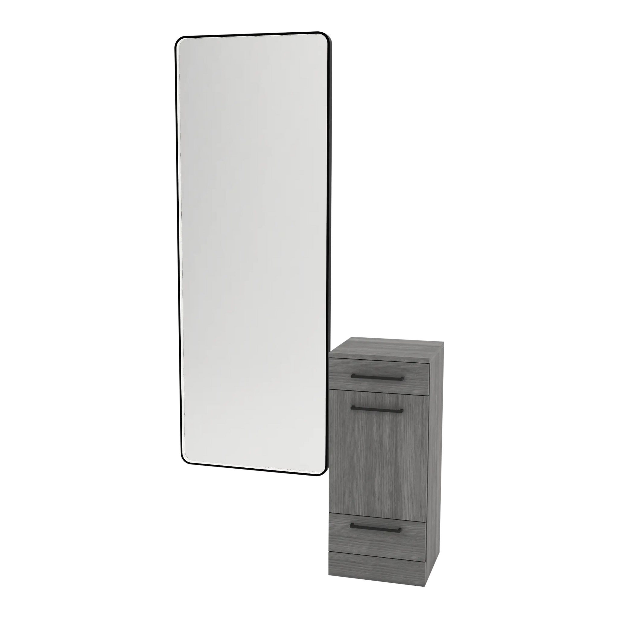 Rococo Mobile Styling Station with Tilt-out Appliance Holder and Black Full-Length Rectangle Westin Mirror