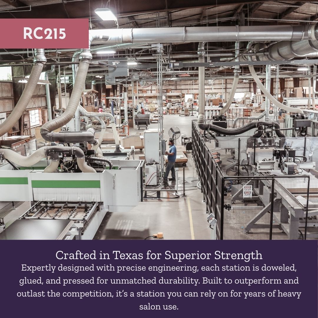 Rococo Single Operator Styling Station with Slide-out Appliance Holder