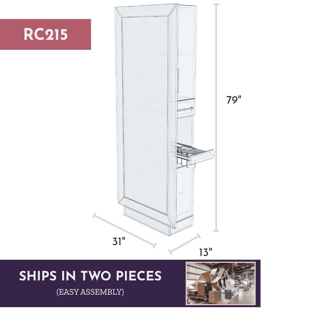 Rococo Single Operator Styling Station with Slide-out Appliance Holder