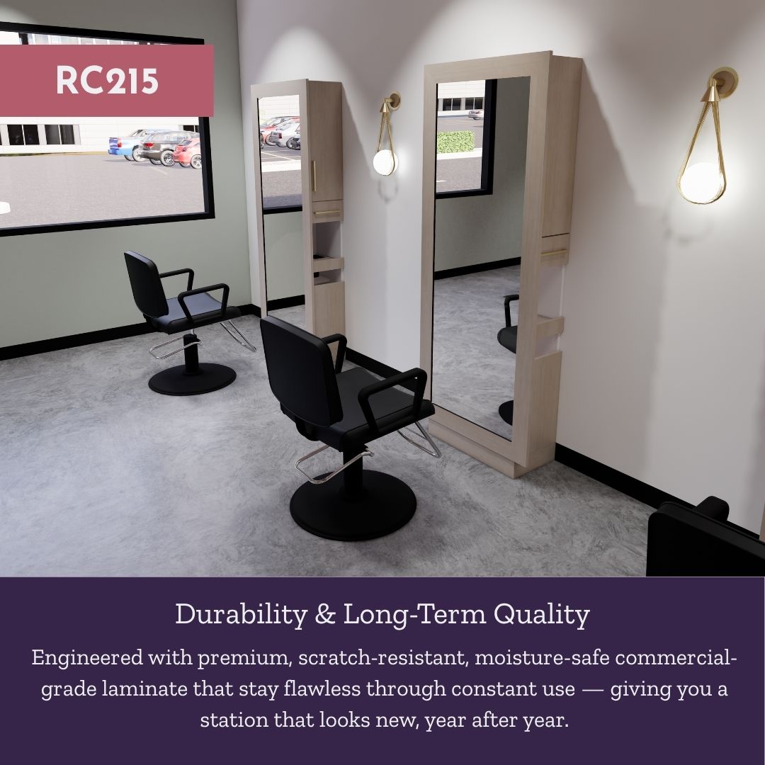 Rococo Single Operator Styling Station with Slide-out Appliance Holder